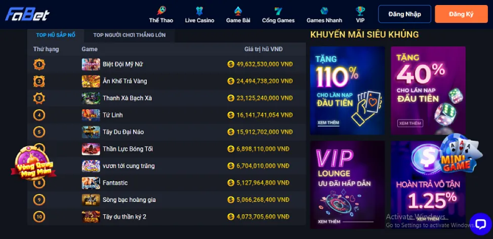 Các loại game bắn cá tại f8bet365